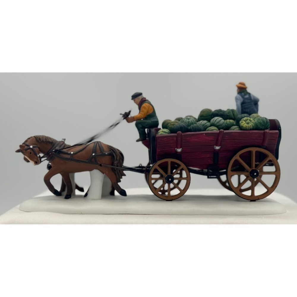 Dept 56 Horse-Drawn Squash Cart Hand Painted Porcelain And Metal Accessory 753-6